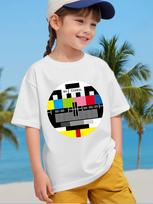 No Signal Tv Test Kids Tee Retro Media Graphic Print Boys Girls Family Matching Cotton Summer Short Sleeve Basic Children Tshirt 100