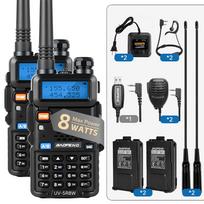 1/2PCS BaoFeng UV-5R 8W Tri-Power Walkie Talkie High Power Dual Band Long Range 128 CH Portable Handheld UV 5R Ham Two Way Radio