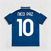 Mėlynas Como 1907 2026/2027 Nico Paz 10 Futbolo marškinėliai Kvėpuojantys Greitai džiūstantys Laisvalaikio Sportiniai trumpomis rankovėmis T-shirt Šeimos derinimas 6XL white