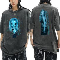 Karol G No Me Arrepiento De Sentir Tanto Album Washed T-shirt Vintage Women Man Cotton Acid Wash Streetwear T-shirt XL blue