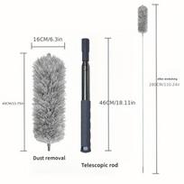 Dulkėms šepetys, 280 cm, Pilkos ir baltos spalvos žvaigždėtas rinkinys (2,5 metro)