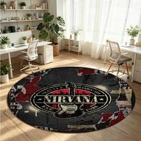 Nirvana Printed Round Crystal Velvet Rug Soft Non Slip Floor Carpet For Bedroom Holiday Gift 120cmx120cm