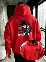 Dragon Ball Men's Hoodie Young Son Goku Print High Quality Warm Loose Fit Pullover XXXL black