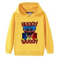 Vaikiškas 3D džemperis su gobtuvu Huggy Wuggy, užtraukiamas, Poppy Playtime 90cm geltona