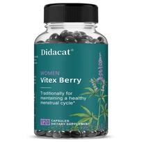 Didacat Vitex Berry Capsules, Chaste Tree Extract, Agnuside, for Women, 120 Caps 120 Capsules blue