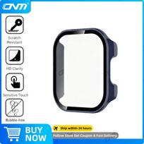 Case for Redmi Watch 6 Active Tempered Glass Screen Protector&Hard PC Protective Bumper for Watch 6 Active Cover Accessories Redmi Watch 6 Active mėlyna