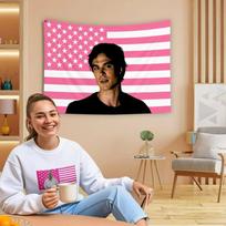 Iano Somerhalderio Amerikos vėliavos gobelenas Klasikinis TV plakatas Damonas Salvatoreas Namų dekoras Estetiškas miegamojo fonas Šventės gobelenas 150X180CM