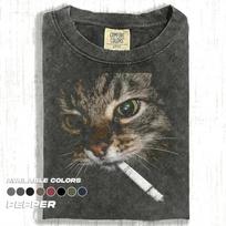 Smoke Cat Shirt | Funny Animal Meme Tee | Cat Shirt | Unisex Graphic T Shirt Cat 130 gray