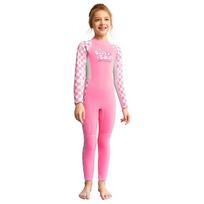 Kids Girls 2.5mm Neoprene Fullsuit Wetsuit Snorkeling Diving Surfing Swimming Warm Water Sports Child M rausva