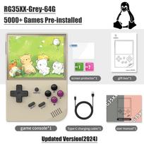 Anbernic RG35XX 64 Bit Retro Handheld Game Console Linux System HD And TV Output 3.5 Inch IPS Screen 2600mAh Battery RG 35XX 64G pilka spalva
