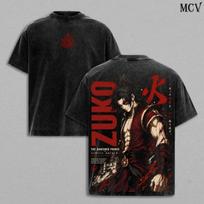 Zuko Avatar Shirt, The Last Airbender Graphic Tee, Vintage Washed Black T Shirt, Japanese Streetwear 140 black