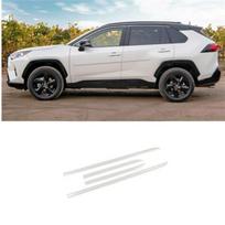 BisTate for Toyota RAV4 2019-2024 Pearl White Exterior Side Door Body Molding Bump Protector Edge Stripe Cover Trim ABS Car Acc perlų baltos spalvos