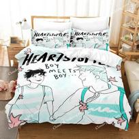 Heartstopper Bedding Set Movie Bedding sets Duvet Cover Anime Bedroom Bedclothes Pillowcases026 70x133cm 2pcs white
