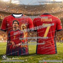2026 Naujas Ferran Torres Ispanija Futbolo Gerbėjų Marškinėliai Futbolo Žaidėjo Kolekcijos Marškinėliai Kvėpuojantis Trumpomis Rankovėmis Vaikams Suaugusiems 120 red