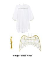 Childrens Angel Cosplay Costume For Halloween Stage Performances With Polyester Fabric For Kids And Teens Angel,S white