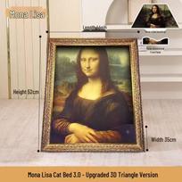 Talmeng Mona Lisa Art Frame Cat Scratcher Bed brown