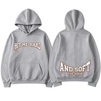 Billie Eilish Hit Me Hard And Soft The Tour Hoodie Unisex Gothic Pullover Sweatshirt Men Women Hip Hop Long Concert Hooded Tops 3XL gray