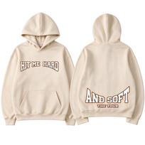 Billie Eilish Hit Me Hard And Soft The Tour Hoodie Unisex Gothic Pullover Sweatshirt Men Women Hip Hop Long Concert Hooded Tops S beige