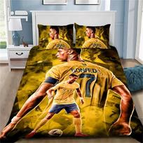 3D Antklodės Užvalkalas Futbolas CR7 Lovos Patalynės Komplektas Minkštas Antklodės Užvalkalas Su 1/2 Vnt. Pagalvių Užvalkalais Vaikams Suaugusiems Mikropluošto Antklodės Užvalkalas 100x135cm 3pcs