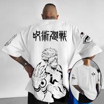 Jujutsu Kaisen Ryomen Sukuna Anime Manga Marškinėliai Apranga Poliesteris Unisex M white