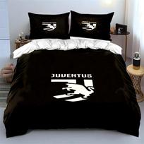Black and White Juventus Logo Bedding Set (1 duvet cover, 2 pillowcases, duvet not included) sofas 140x200cm