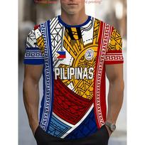 Philippine Style Men's Football Jersey, Sports Training and Match Team Uniform, Breathable Quick-Dry Sports Short-Sleeve T-Shirt XXL