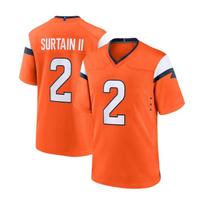 Denver Broncos NFL Football Jersey Mens Quick Dry Embroidered Team Uniform Size 2 Orange-Red 2 red