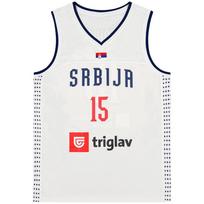 Krepšinio marškinėliai Serbija 15 Jokic marškinėliai Siuvinėjimas Pigūs Aukštos kokybės Lauko sportinė apranga Tamsiai mėlyna Balta Mada 2XL blue