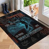 Soft Floor Carpet Led Zeppelin Pattern Area Rug Decorative Mat For Home Room Decoration 40cmx60cm gray