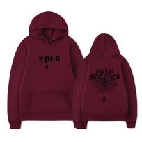 Unisex juodas gobtuvas Gotikinis XPLR Voratinklio raštas Dvigalio šono Puloveris megztinis Emo Gatvės apranga XL black