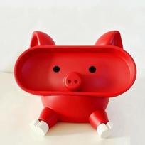 Portable Phone and Eyeglass Holder PLA Small Items Organizers Pig Stationery Storage Box  Daily raudona