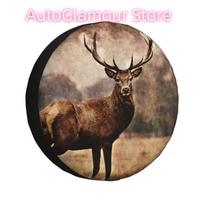 Custom Deer Spare Tire Cover for Honda CRV Jeep RV SUV Camper Car Wheel Protector Covers 14  15  16  17  Inch 14inch beige