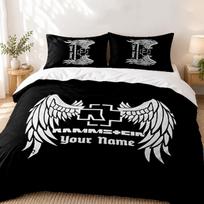 Rammstein Custom Name 3pc set Perfect for bedroom use Comfortable bedding set includes a duvet cover and two pillowcases Ideal birthday or Christmas g 180cmx210cm