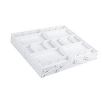 2/3 stalčių organizatorius Reguliuojama stalo įrankių laikymo dėžutė Stalo įrankių skyriklis Biuro reikmenys White-2 Row 2 Layers