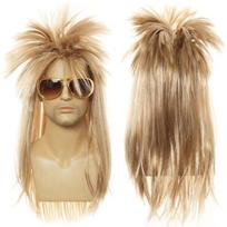 Perukas Natūralus Dirbtinis Helovino Ilgas Tiesus Perukas Vyriškas Cosplay Perukas Trumpas Garbanotas Perukas Retro Cosplay Perukas 3 brown