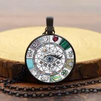 Amuletas Magija Laimės Simbolis Piktos Akies Pakabukas Karoliai Madingi Papuošalai Universalūs Europos ir Amerikos Aksesuarai 50cm (Necklace Size） gray