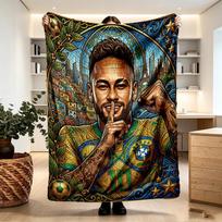Neymar Jr Print Blanket - Soft & Comfortable, for Bedroom, Travel, Sofa, Home Decoration - Birthday Christmas Gift for Friend 100cmx150cm