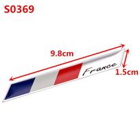 Aluminum 3D France Flag Car Sticker Emblem Badge Decal For Peugeot Citroen Renault Venturi Bugatti Amilcar Heuliez Ford white