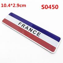 Aluminum 3D France Flag Car Sticker Emblem Badge Decal For Peugeot Citroen Renault Venturi Bugatti Amilcar Heuliez Ford