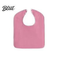Adult Bibs with Clothing Protector Large Solid Bib Snap Buttons Color Waterproof Deep Crumb Adjustable Closure Catcher Design Eating S rožinė