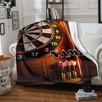 Dartboard With British Flag Darts Blanket With Customizable Name Four Seasons Comfortable Shawl Blanket Suitable For Home Travel Camping Office 80cmx120cm black