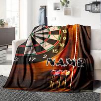 Dartboard With British Flag Darts Blanket With Customizable Name Four Seasons Comfortable Shawl Blanket Suitable For Home Travel Camping Office 130cmx150cm