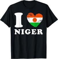 I Love Niger - Heart Flag Niger T-Shirt L red