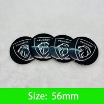 Automobilio rato centrinio dangtelio lipdukas Emblema Aksesuarai Peugeot 206 307 308 3008 208 508 2008 4008 5008 301 406 408 Rifter RCZ 1Set (4pcs) gray