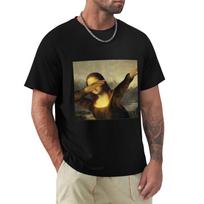 Meme  Mona Lisa Dab TShirt funny t shirts cotton TShirt 4XL black