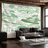 One Piece Roronoa Zoro Wall Tapestry Aesthetic Wall Hanging Printed Fabric Blanket Decorative Tapestries For Bedroom Living Room Home Decor 150cm x 200cm