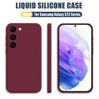 For Samsung Galaxy S25 Edge S26 S25 S23 S24 Ultra S24 S25 FE A57 A17 A56 A55 A36 A16 5G Liquid Silicone Soft Case Phone Cover vyno raudonos spalvos