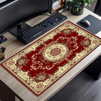 Persian Rug Texture Mouse Pad Desk Mats Gaming Room Decoration Desk Gadgets Laptop Accessories Carpet Speed Office Keyboard Mat 300X800X2MM brown
