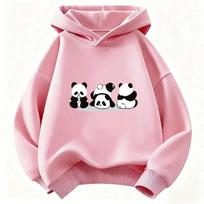 Fall/Winter Kids Casual Hoodie - Cute Panda Print Sweatshirt for Boys and Girls 150 white