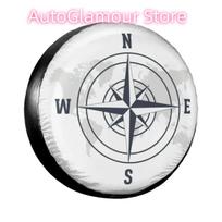Compass Logo Spare Tire Cover for Mitsubishi Pajero Custom Direction Dust-Proof Car Wheel Covers 14  15  16  17  Inch 17inch